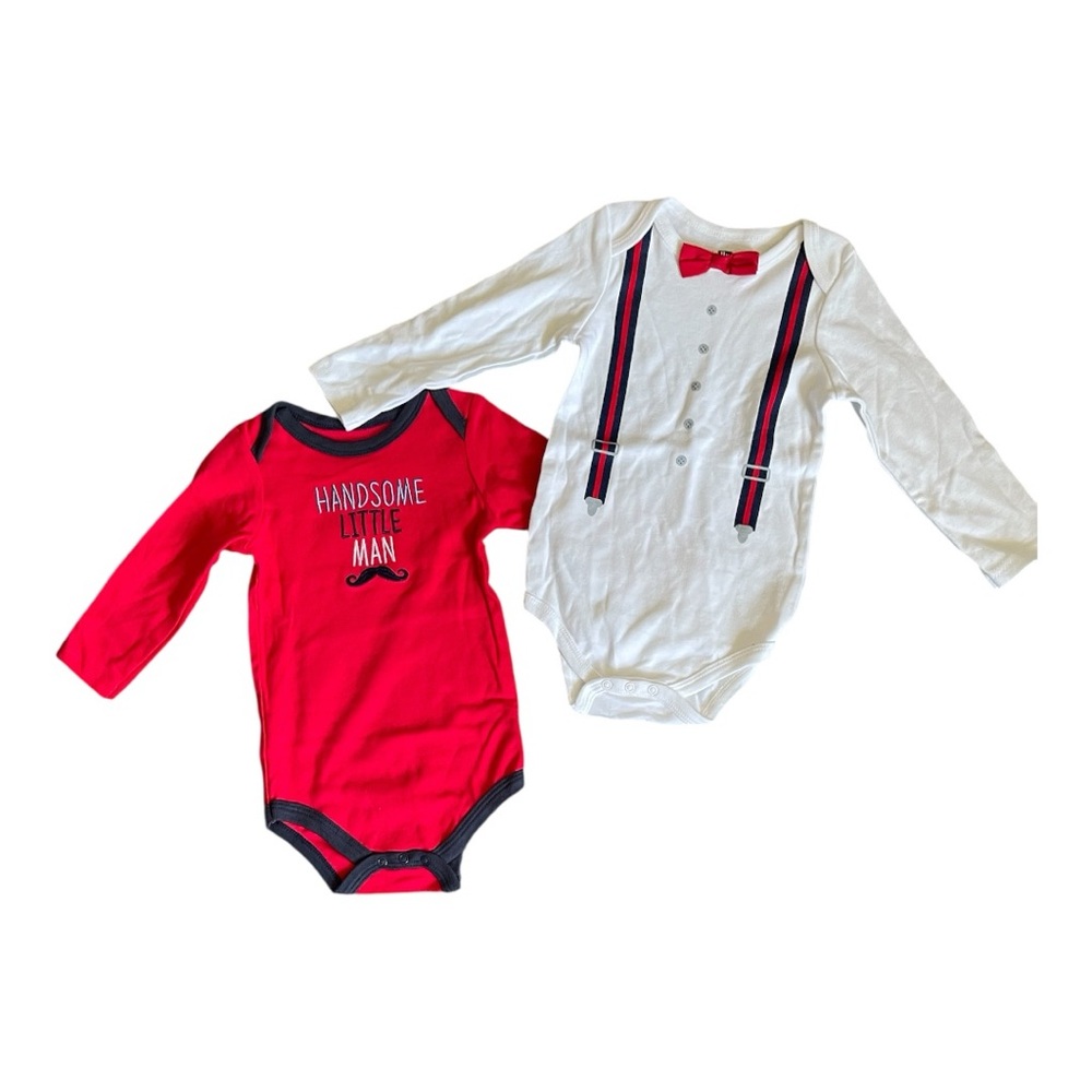#266, HB Red and White Baby Bodysuit Set, size 18 mo